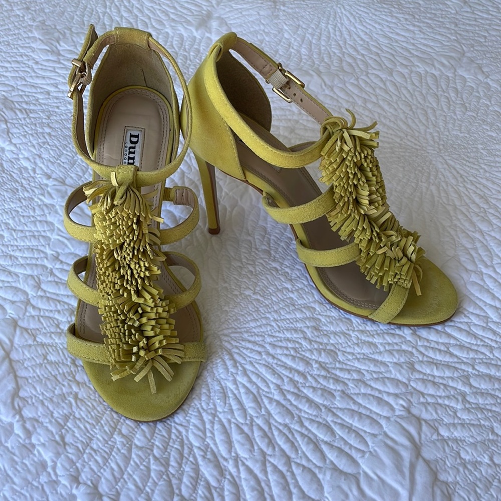 Dune London yellow strappy sandals
